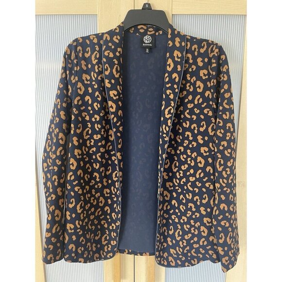 BOBEAU Animal Print Blazer Sz XS Open Front Cardigan Blouse Anthropologie - Picture 1 of 4